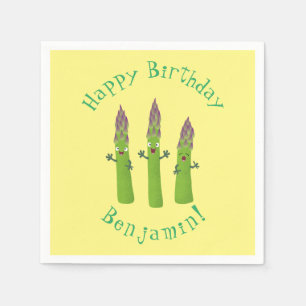Cute asparaging vegetable trio cartoon servet