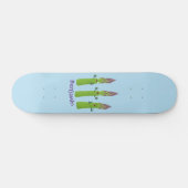 Cute asparaging vegetable trio cartoon skateboard (Horizontaal)