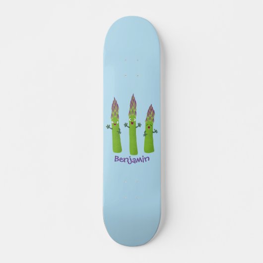 Cute asparaging vegetable trio cartoon skateboard (Voorkant)
