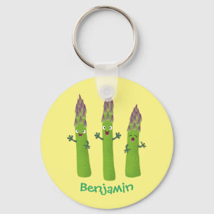 Cute asparaging vegetable trio cartoon sleutelhanger