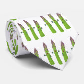 Cute asparaging vegetable trio cartoon stropdas (Opgerold)