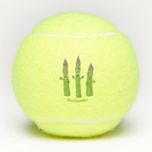 Cute asparaging vegetable trio cartoon tennisballen