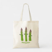 Cute asparaging vegetable trio cartoon tote bag (Achterkant)
