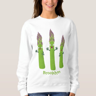 Cute asparaging vegetable trio cartoon trui