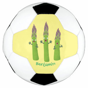 Cute asparaging vegetable trio cartoon voetbal