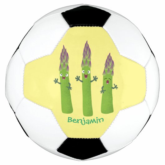 Cute asparaging vegetable trio cartoon voetbal (Voorkant)