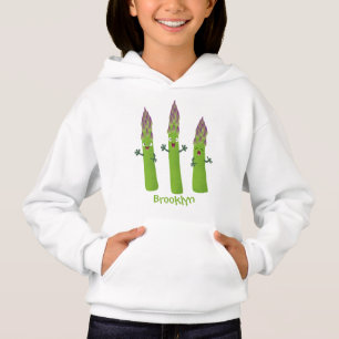 Cute asperges chantant un trio végétal dessin anim