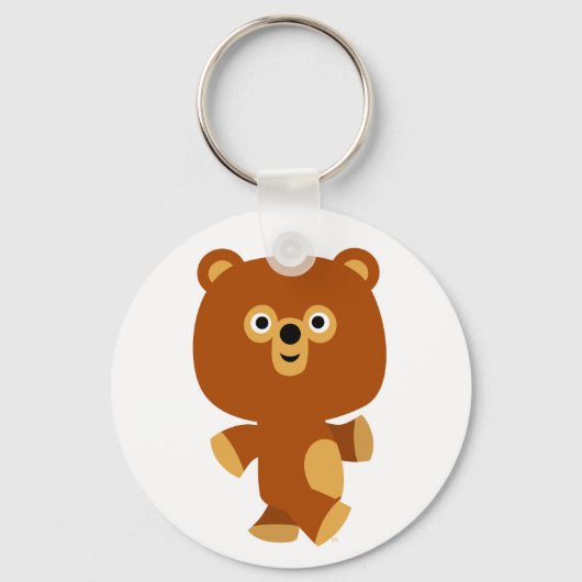 Cute Assertive Cartoon Beer Sleutelhanger (Voorkant)