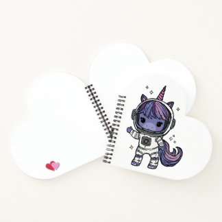Cute Astro Unicorn Carnet cardiaque