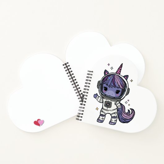 Cute Astro Unicorn Carnet cardiaque (Intérieur)