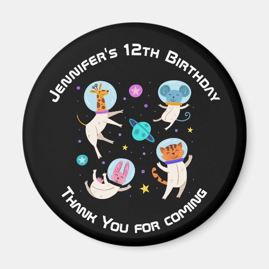 Cute Astronaut Animals in Space Event Hartelijk da Magneet (Voorkant)