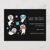 Cute Astronaut Animals in Space Save the Date Uitnodiging Briefkaart (Voorkant)