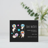 Cute Astronaut Animals in Space Save the Date Uitnodiging Briefkaart (Staand voorkant)