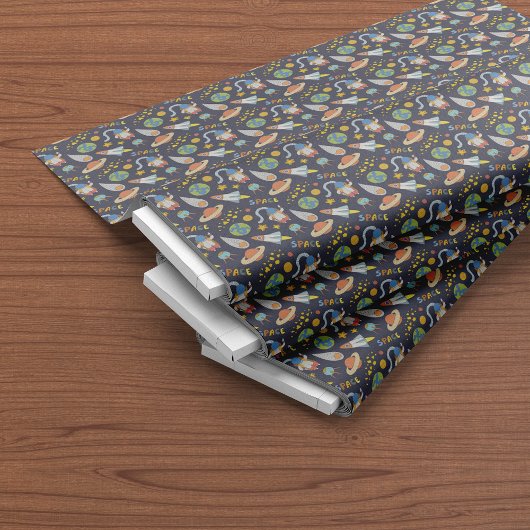 Cute Astronaut Buitenspace Rocket Pattern Stof