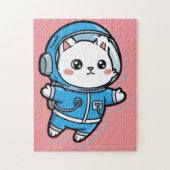 Cute Astronaut Cat Custom Photo Jigsaw Puzzle (Vertical)