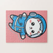 Cute Astronaut Cat Custom Photo Jigsaw Puzzle Legpuzzel (Horizontaal)