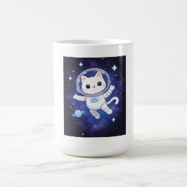 Cute Astronaut Cat in Space Koffiemok