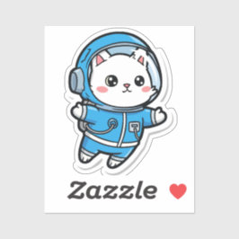 Cute Astronaut Cat Kawaii Sticker