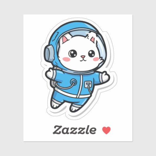 Cute Astronaut Cat Kawaii Sticker (Vel)