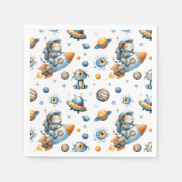 Cute Astronaut Cat Outer Space Cosmic Pattern  Servet