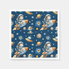 Cute Astronaut Cat Outer Space Galaxy Pattern  Servet