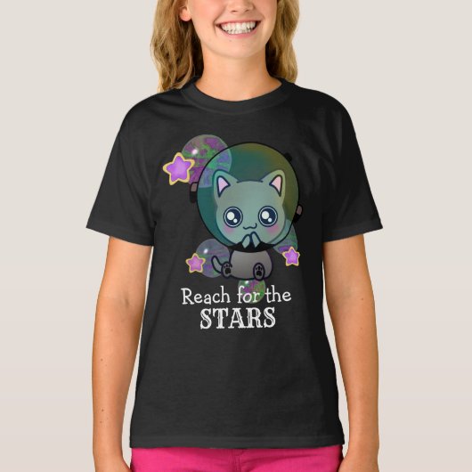 Cute Astronaut Chat dans l'espace avec T-shirt éto (Devant)