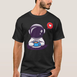 Cute Astronaut Drink koffie T-shirt