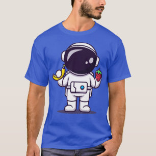 Cute Astronaut Holding Banana and Strawberry Carto T-shirt