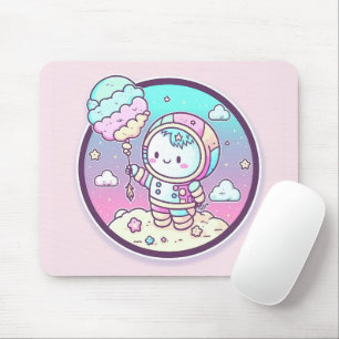 Cute Astronaut met Ice Cream Baloon op de maan   Muismat