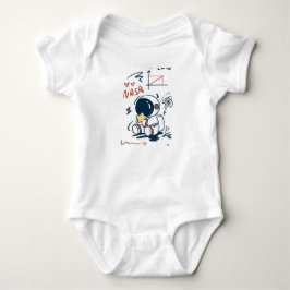 Cute Astronaut Space Cartoon Baby Bodysuit