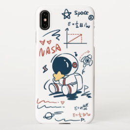  Cute Astronaut Space Cartoon iPhone XS Max Case Hoesje