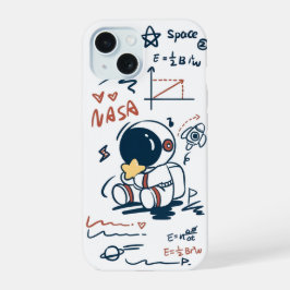  Cute Astronaut Space Cartoon Phone Case iPhone 15 Hoesje