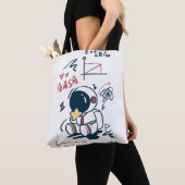Cute Astronaut Space Cartoon Tote Bag (De près)