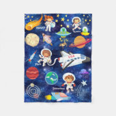 Cute Astronaut Space Cow Spaceship UFO Alien USA Fleece Deken (Voorkant)