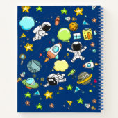 Cute Astronaut Space Rockets Nom du Motif Carnet (Dos)