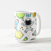 Cute Astronaut Space Rocks Mug personnalisé (Devant droit)