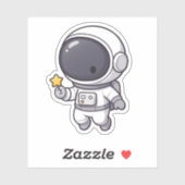 Cute Astronaut Sticker | Kawaii Space Character (Feuille)