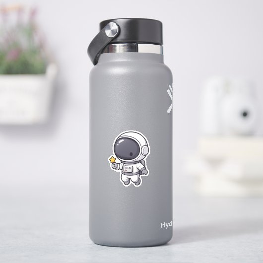 Cute Astronaut Sticker | Kawaii Space Character (HydroFlask)