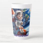 "Cute astronaute de dessin Rocket Kids Space Mug (Devant)