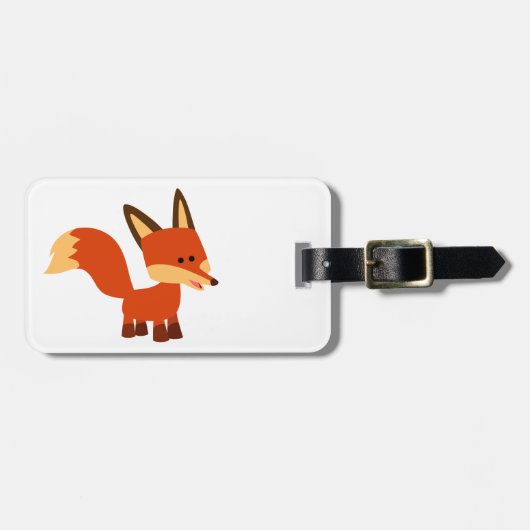 Cute Astute Cartoon Fox Bagagelabel (Voorkant horizontaal)