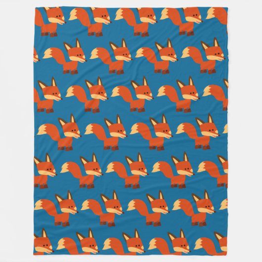 Cute Astute Cartoon Fox fleece Blanket Deken (Voorkant)