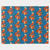 Cute Astute Cartoon Fox fleece Blanket Deken (Voorkant (Horizontaal))