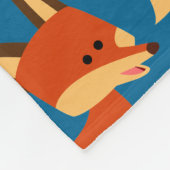 Cute Astute Cartoon Fox fleece Blanket Deken (Hoek)