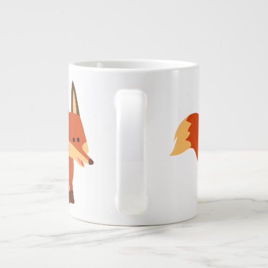 Cute Astute Cartoon Fox Jumbo Mok (Achterkant)