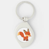 Cute Astute Cartoon Fox Metal Sleutelhanger (Voorkant)