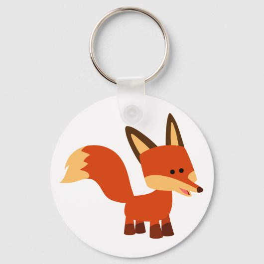 Cute Astute Cartoon Fox Sleutelhanger (Voorkant)