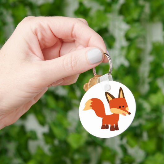 Cute Astute Cartoon Fox Sleutelhanger (Hand)