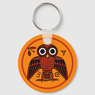 Cute Athenian Owl uit het oude Griekenland Sleutelhanger
