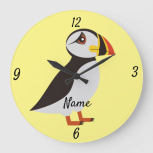Cute Atlantic puffin design Thunder_Cove Grote Klok