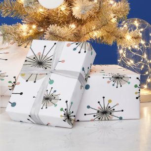 Cute Atomic Starburst Retro Mid Century Modern Cadeaupapier